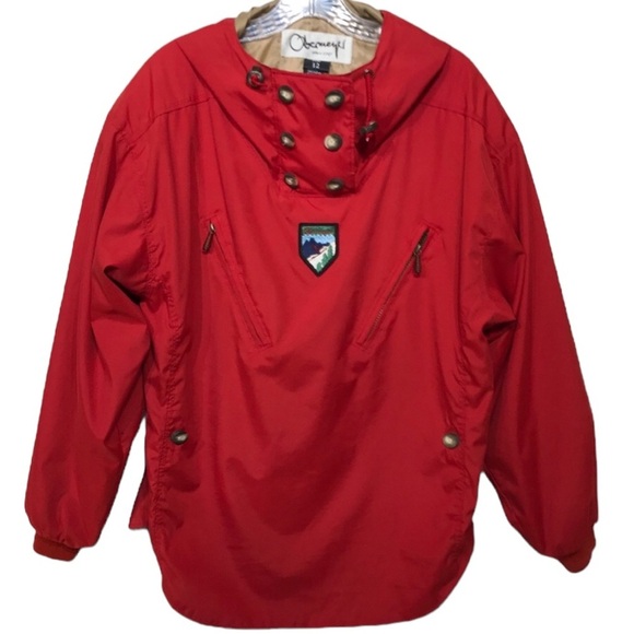 Obermeyer St Anton Red Pullover Lightweight Ski Jacket Hood‎ Size 12 - Picture 1 of 12